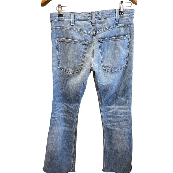 Current/Elliott The Bootcut Super Loved Repair Light Wash Destroyed Flare Jeans - Picture 5 of 14